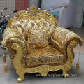 juego de sofás de estilo europeo clásico de lujo real dorado